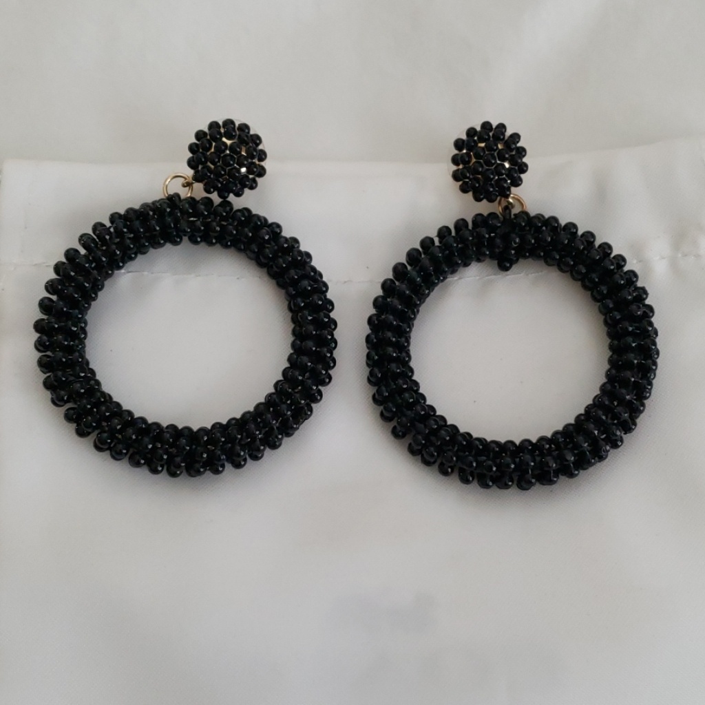 Black Hoop Earrings